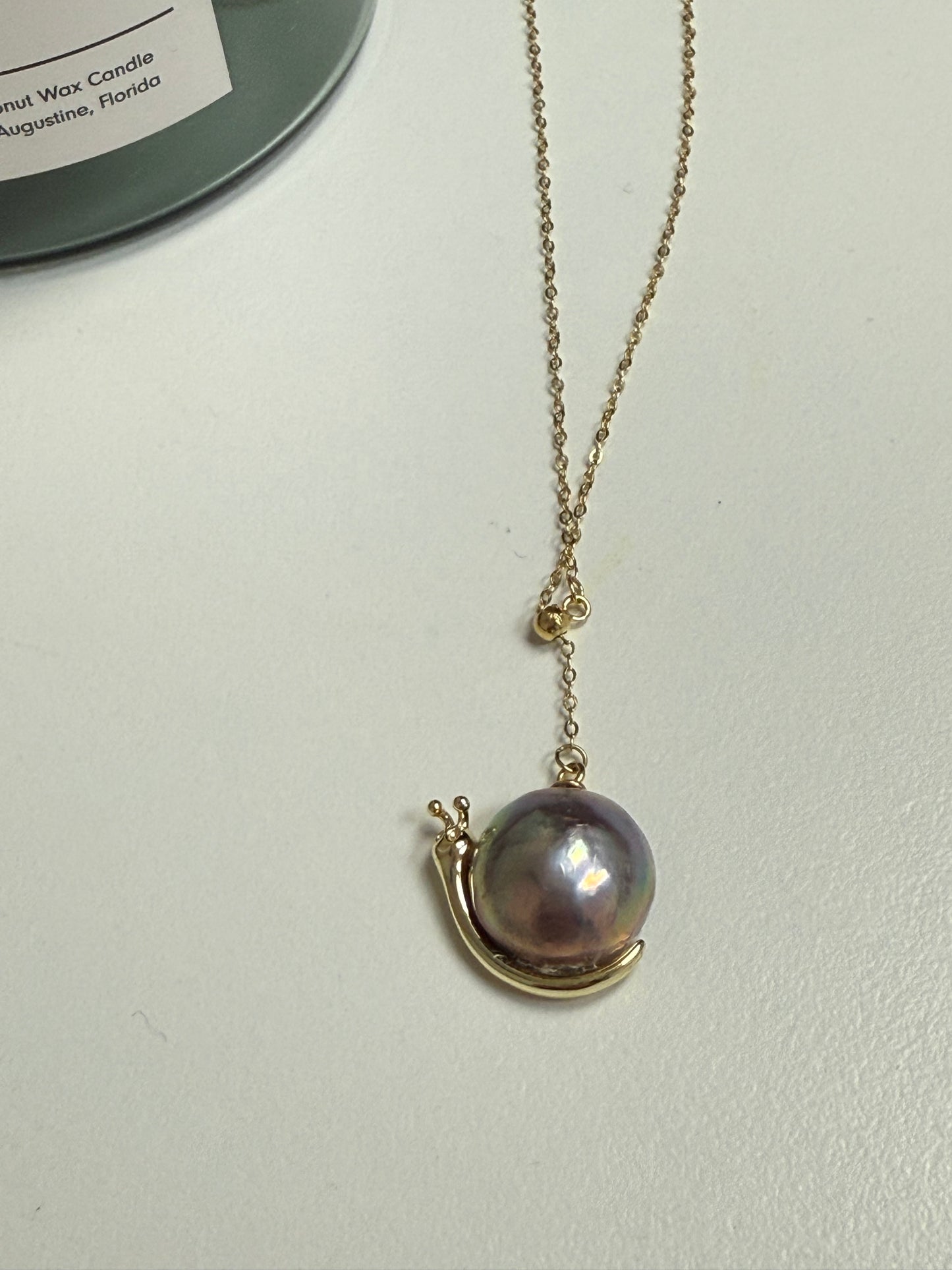 Snails sea Pearl Mabe pendant