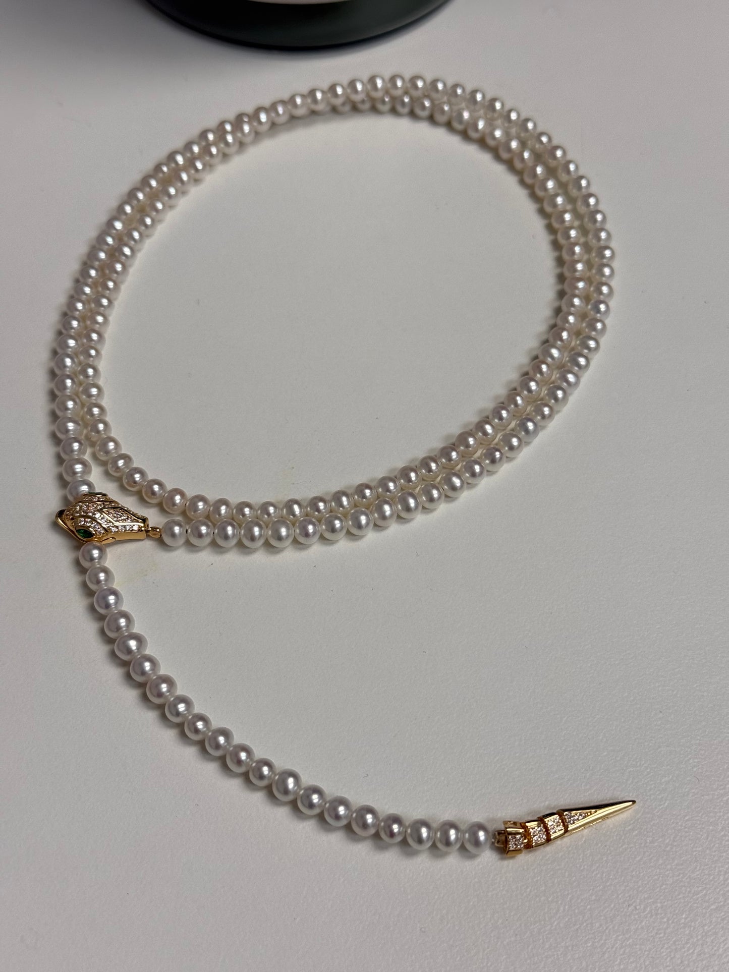 Snakehead Clasp Freshwater Pearl Necklace