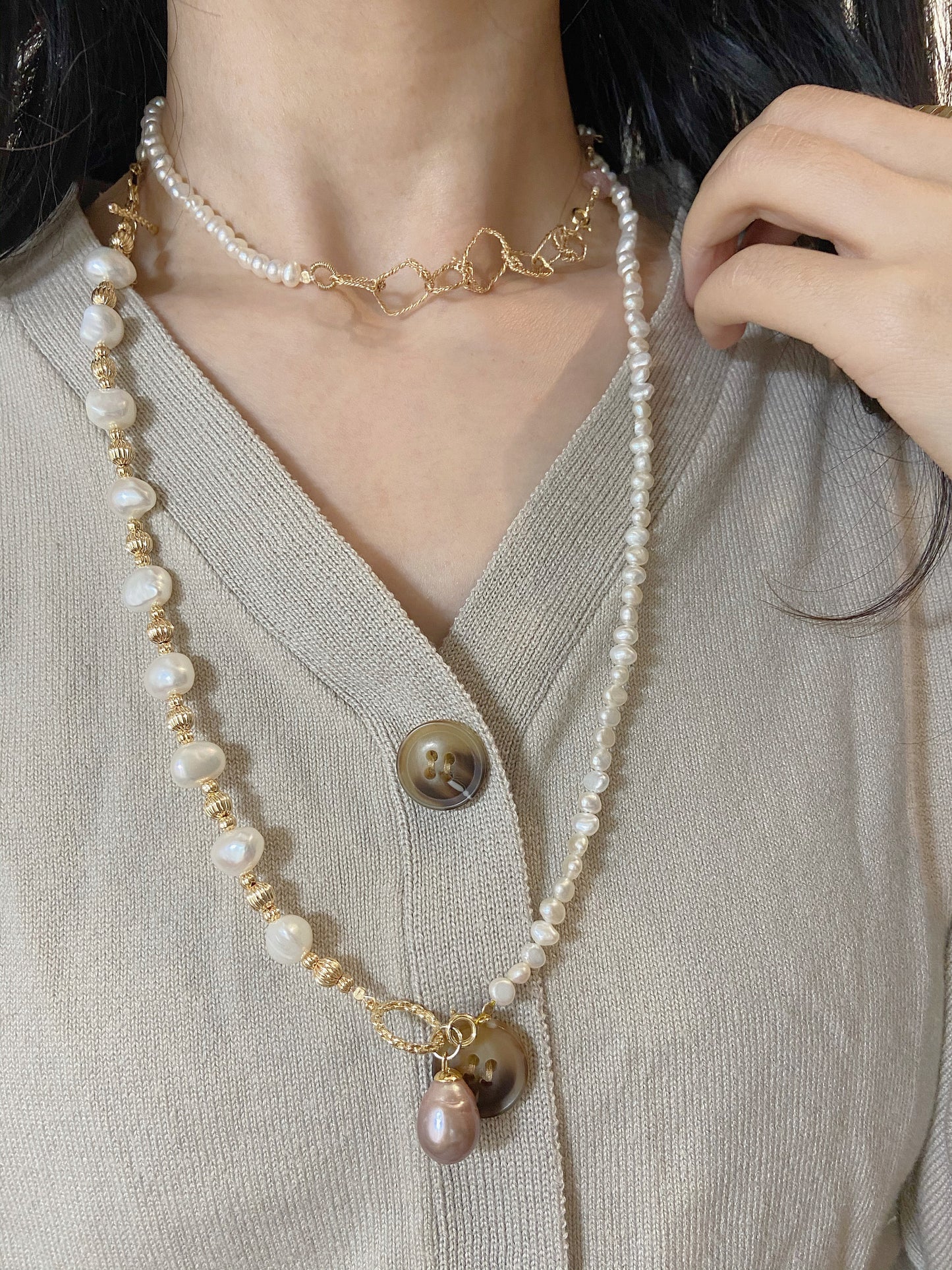 Multipurpose pearl necklace