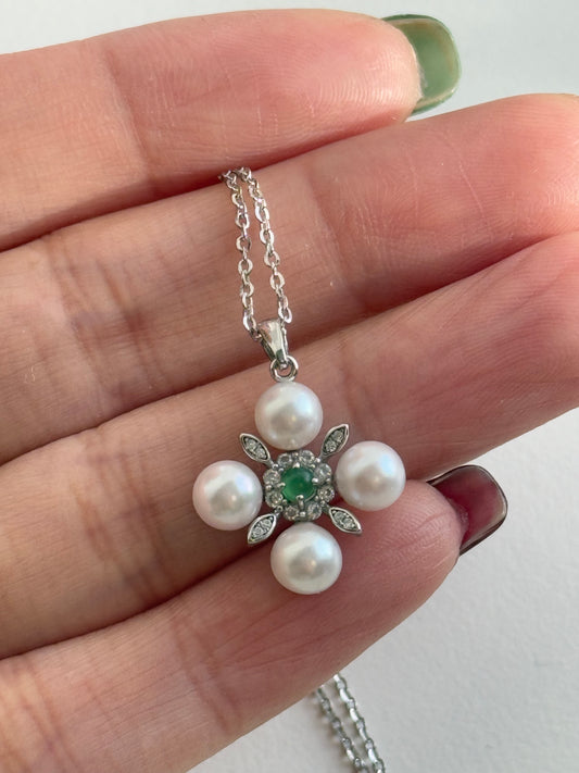 Jadeite Japanese Sea pearl Pendant