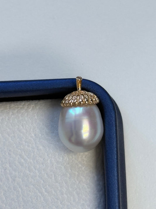 White south Sea Pearl，Single Drop 11.8✖️15.3mm GEM Lustre Paspaley