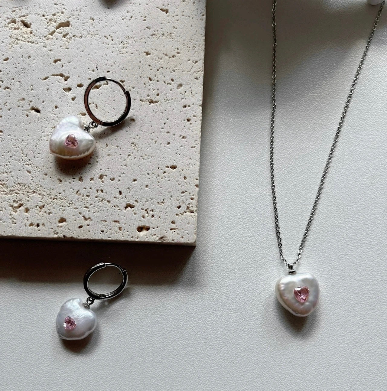 Heart Pearl Necklace