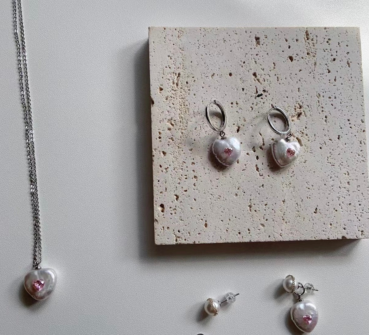 Heart Pearl Necklace