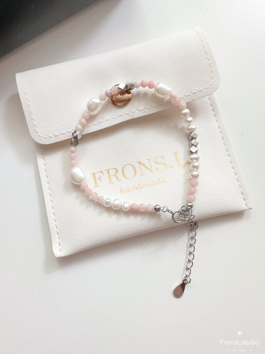 Pink crystal pearl set