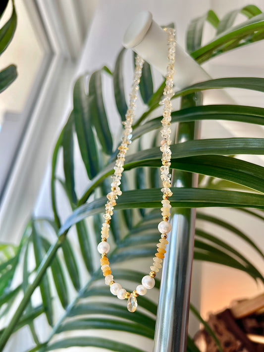 Citrine Pearl Necklace