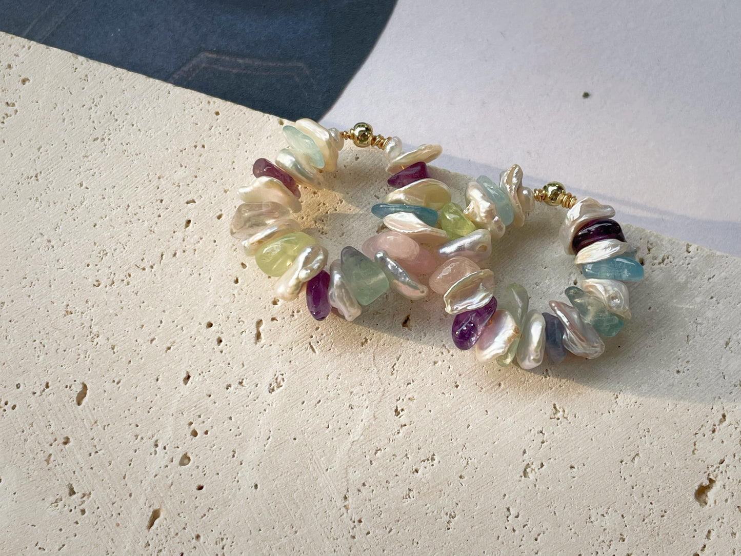 Multicolored Crystal Rough  Jewelry