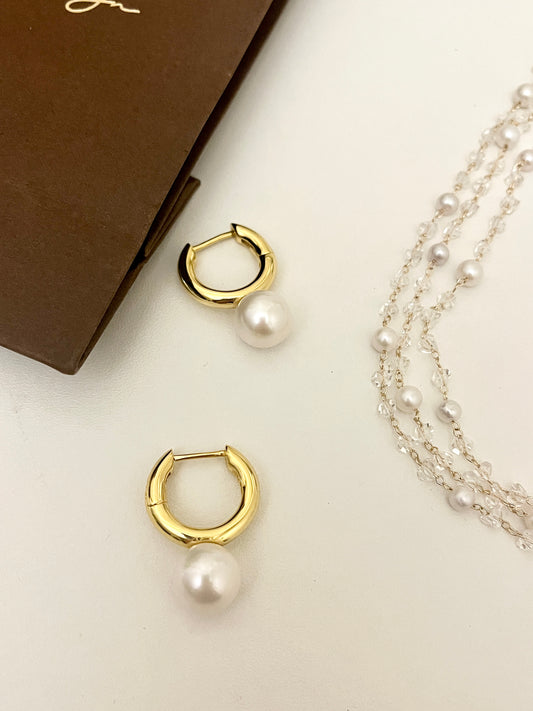 Hoop Pearl Earrings