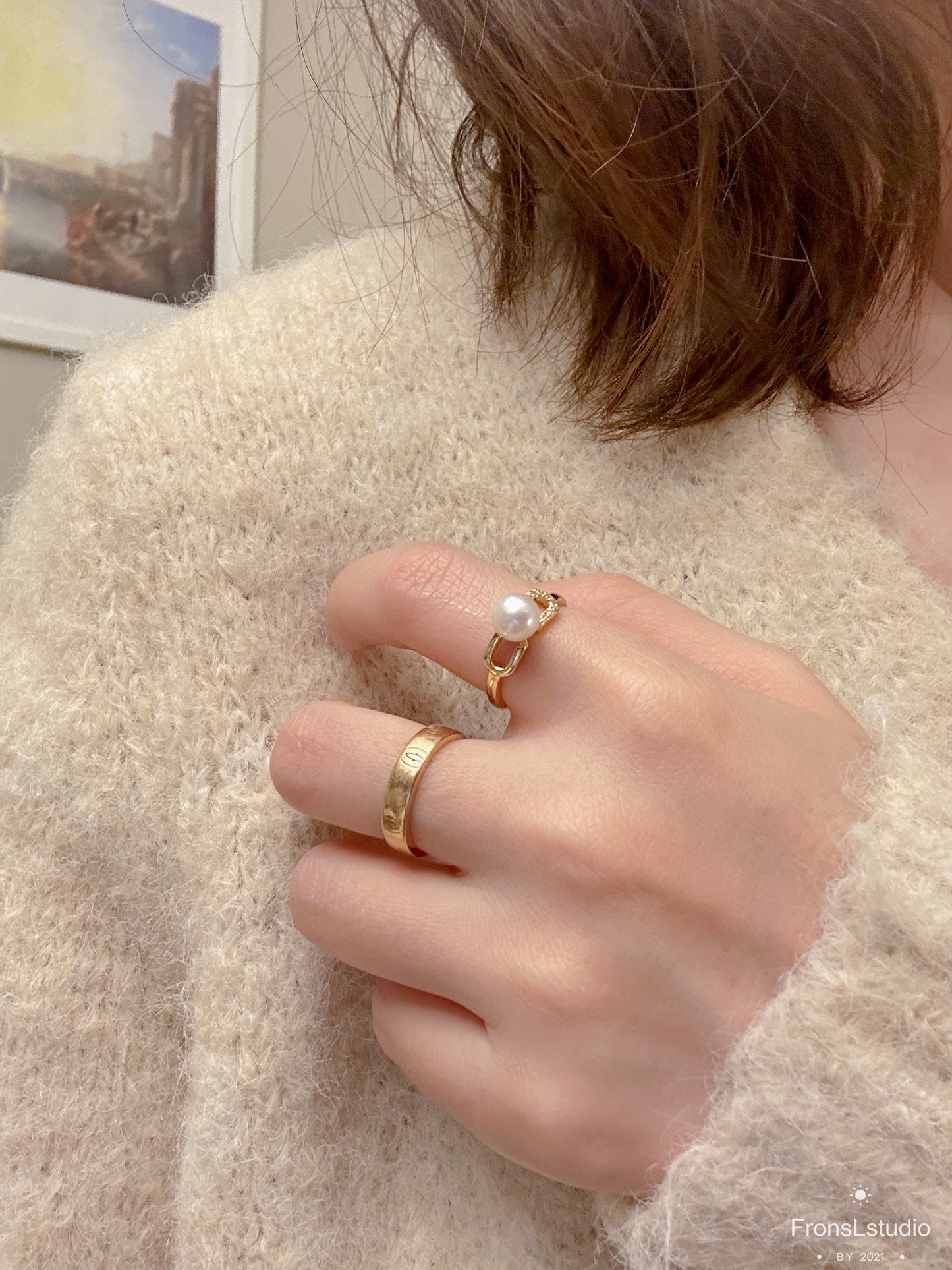 paper clip gold vermeil ring