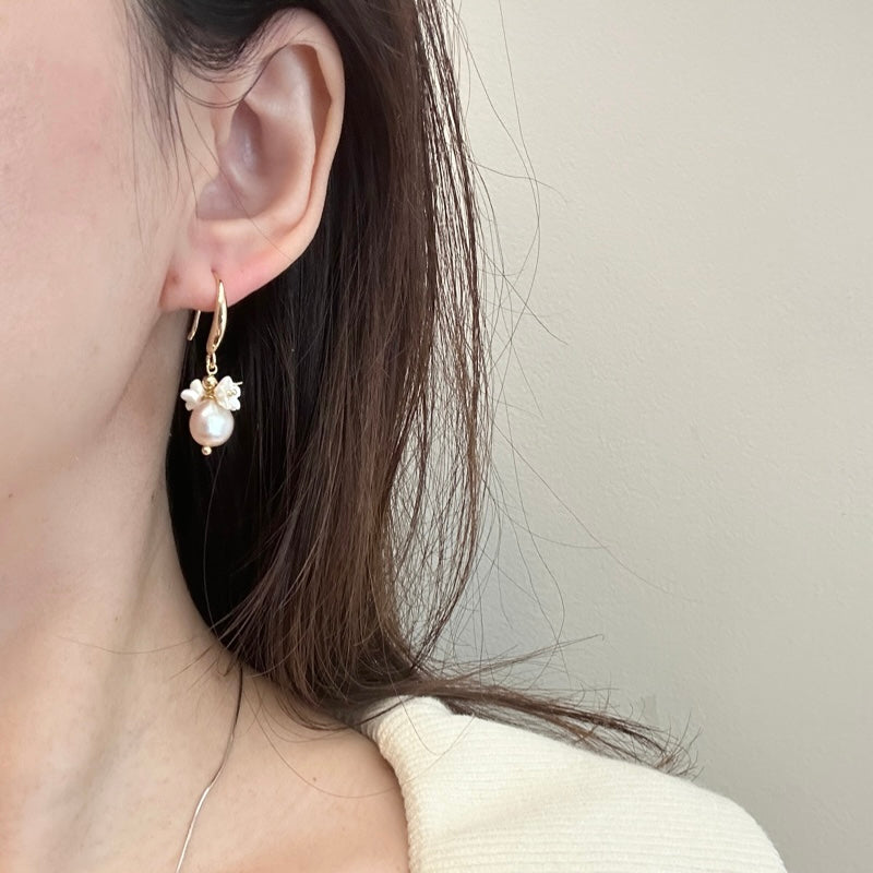 Bellflower Pearl Earrings